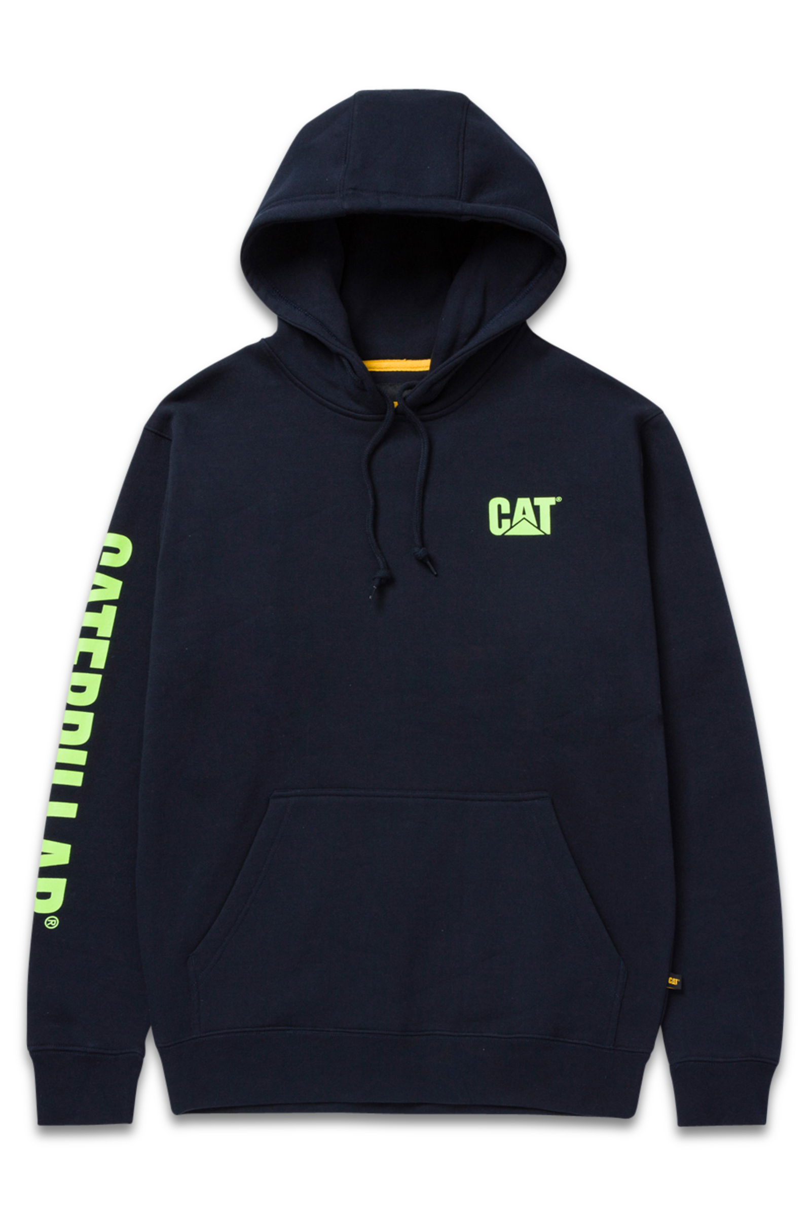 TRADEMARK BANNER HOODED SWEAT Eclipse Hi Vis Yellow CAT Workwear